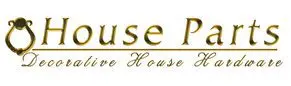 Logo of "House Parts" with the tagline "Decorative House Hardware" in cursive. The logo features a stylized ring design on the left.